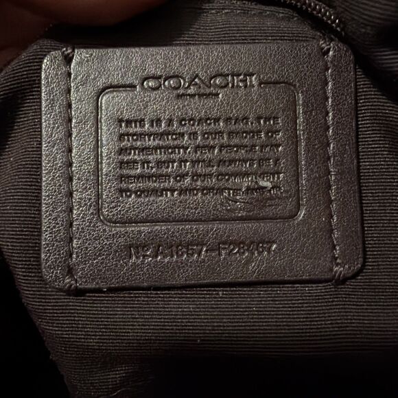 Coach Taylor Tote F28467 Check Jacquard Black Brown Leather Trim Shoulder Bag - Picture 4 of 5